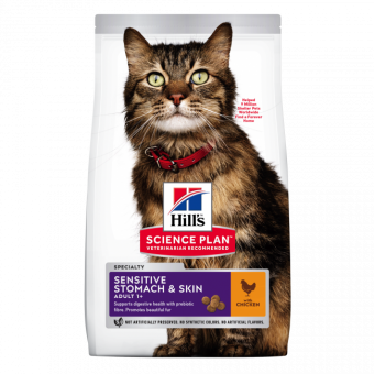 Hill's Adult Sensitive Stomach & Skin Dry Cat Food Chicken Flavour 1.5kg