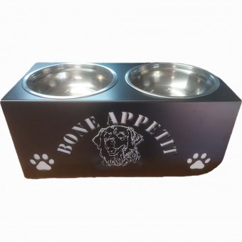 Double Food Bowl Stand Large