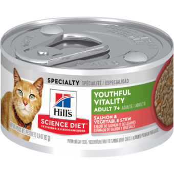 Hill's Adult 7+ Senior Vitality Wet Cat Food Salmon and Vegetable Flavour 82g