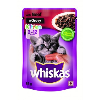 Whiskas Kitten Meat Selection in Gravy 85g x 12 Pouches