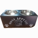 Double Food Bowl Stand Large